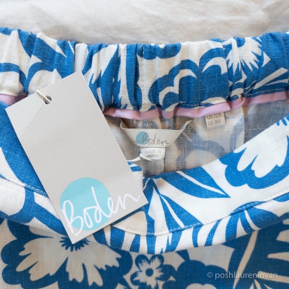 Boden Lathbury Linen Pencil Skirt  *NWT* – Blue / Floral – US 8 - Picture 12 of 15